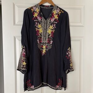 Johnny Was Navy Tunic size S
